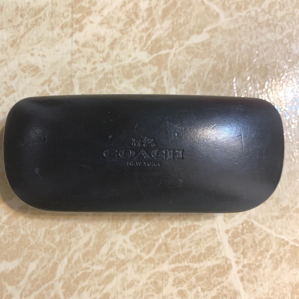 Coach Eyewear Case OS Black Hard Shell Clamshell Logo Sunglasses Case Luxury